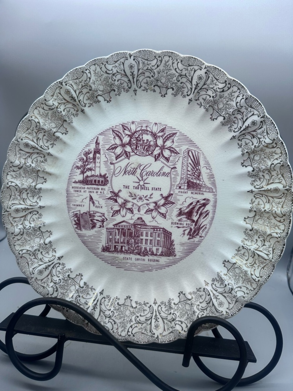 Vintage North Carolina Commemorative Souvenir Plate